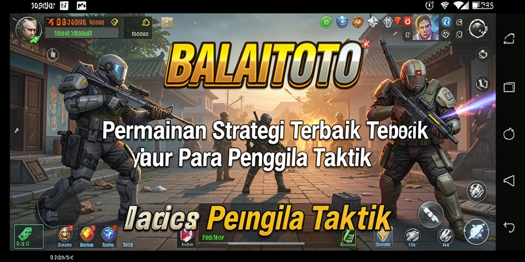 Tangkapan layar utama BALAITOTO menampilkan aksi taktik yang mendebarkan.