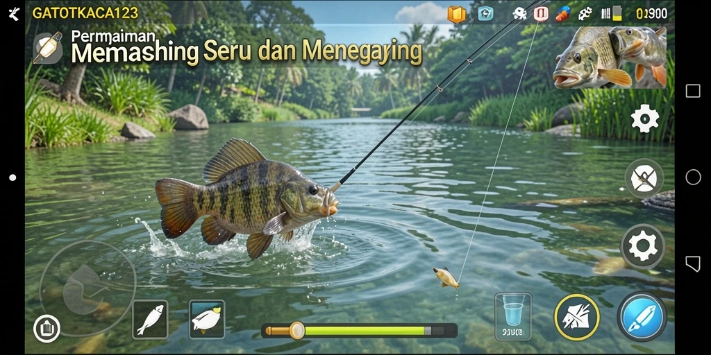 Tangkapan ikan besar di GATOTKACA123 dengan latar belakang yang indah.