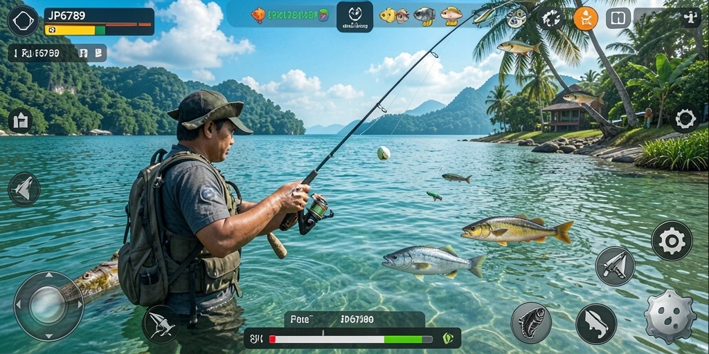 Tampilan gameplay seru di JP6789 dengan suasana memancing yang realistis.