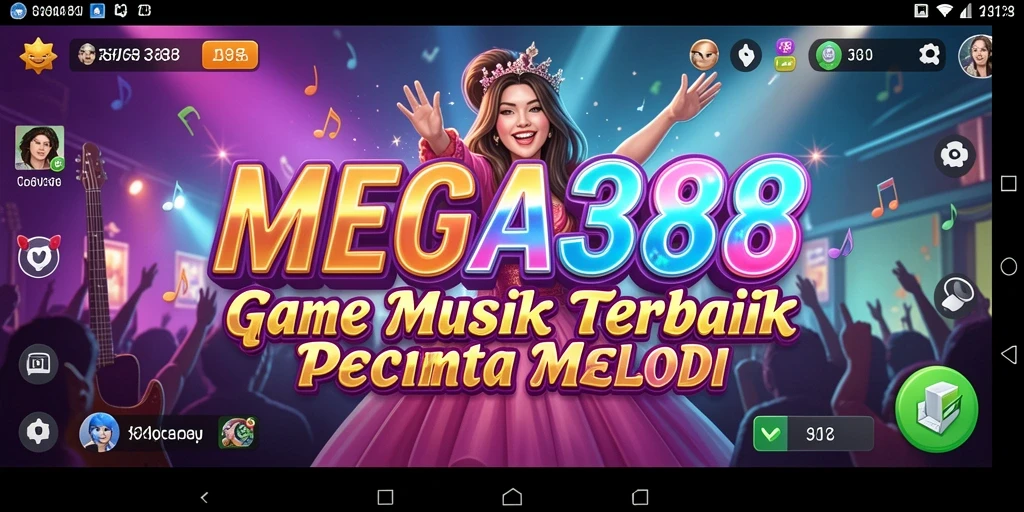Screenshot MEGA388 menampilkan gameplay musik yang interaktif dan menyenangkan.