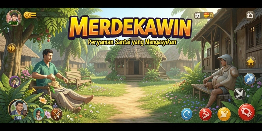 Screenshot gameplay MERDEKAWIN yang menunjukkan keseruan permainan.