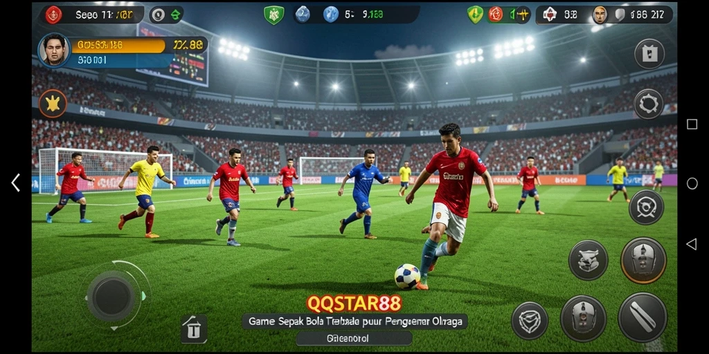 Screenshot gameplay QQSTAR88 yang menampilkan aksi seru di lapangan.